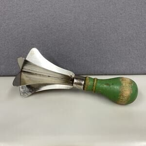 Vintage Food Chopper Cutter Green Wooden Handle Primitive Farmhouse